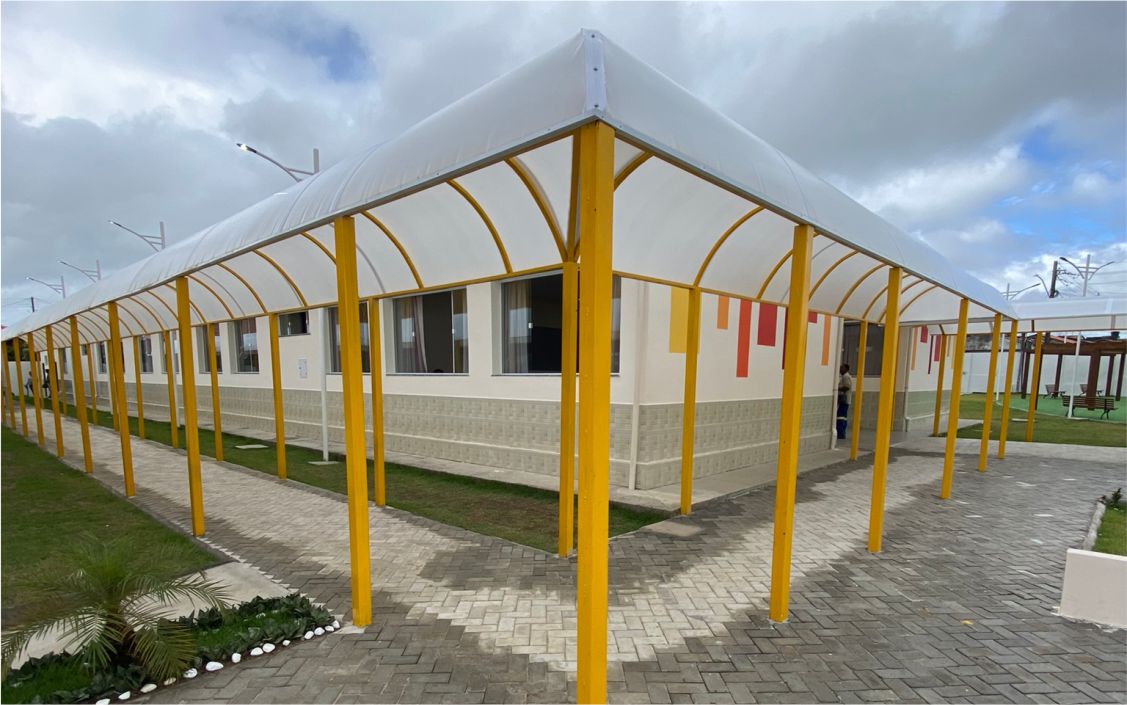 Cobertura Estrutural em Policarbonato - Escola Monsenhor 